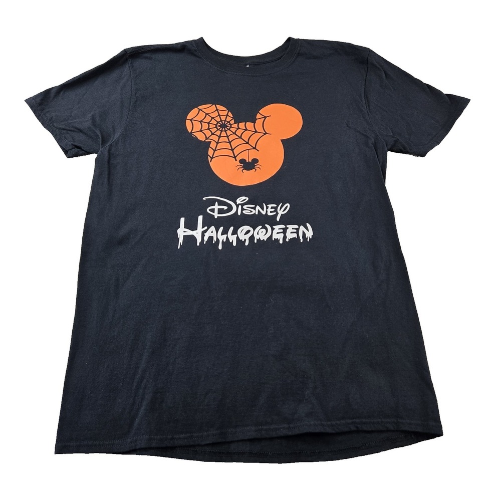 Gildan‎ Disney Mickey Head w/ Spider Web Unisex Halloween T-shirt Size Large